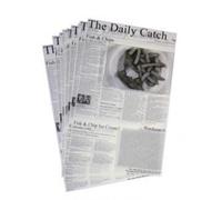 25 x THE DAILY CATCH GREASEPROOF NEWSPAPER SHEETS 10X16" / 40X25CM