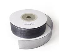 25 Yards Full Reel 20mm Organza Ribbon Roll. Scrapbooking, Gift Wrapping, Home Deco. 22meter (OGZ#077-Charcoal)