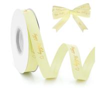 25 yards Happy Birthday ribbons for gift wrapping cake ribbon yellow ribbon grosgrain hair florist Birthday Cakes decorations gift ribbons for presents Gift Packaging Crafts for girls boys friends