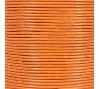 25 Yards of Solid Round 1.5mm Orange Real and Genuine Leather Cord for use as Braiding String (1.5mm, Orange)