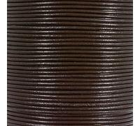 25 Yards of Solid Round 2mm Dark Brown Real and Genuine Leather Cord for use as Braiding String (2mm, Dark Brown)