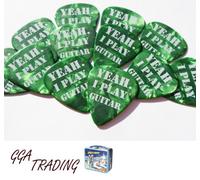 25 Yeah. I Play Guitar Picks Exclusively Sold By GGA Trading (Green)