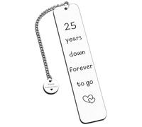 25 Year Anniversary Silver Gifts for Him/Her, 25th Wedding Anniversary for Wife Husband - Silver Anniversary Bookmark for Women Men Couples