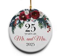 25 Year for Her Him Wife | 25 Years as Mr. and Mrs. | Christmas Ornaments 25th for Couple | Unique Ideas for Parents | Christmas Tree Ornaments