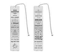 25 Year Old Birthday Gifts for Daughter, Daughter 25th Birthday Decorations for Women, Happy 25th Birthday Bookmark for Daughter