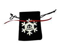 25 Years Cut Out Metal Snowflake Christmas Tree Hanging Decoration - 25th Wedding Anniversary