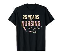 25 Years of Nursing 25th Nurse Anniversary Leopard Print T-Shirt