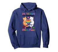 25 Years Of Purring Each Other Paws Cute Cats Anniversary Pullover Hoodie