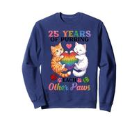 25 Years Of Purring Each Other Paws Cute Cats Anniversary Sweatshirt