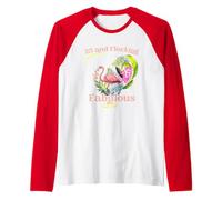 25 Years Old and Flocking Fabulous Flamingo Birthday Raglan Baseball Tee