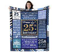 25 Years Old Birthday Gifts for Men, 25th Birthday Blanket 150 x 130 cm