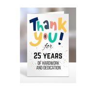 25 years Work Anniversary Card, Employee Gift, Thank You for Employee from Boss or Employer, Leaving or Retirement Present,Men, Women, Presents for Christmas, A5-86_26