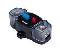 250 AMP Circuit Breaker 250A Self Recovery Inline Fuse Holder Resettable Inverter Block DC 12V-48V Volt Trolling Motor Stereo Audio Manual Reset for Car Automotive Marine RV Boat Truck