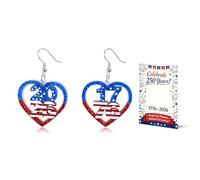250 Anniversary 4th of July Patriotic Earrings Merchandise 1776 2026 Red White Blue Acrylic Earrings 4th of July Outfits Accessories Shirt for Women 250th American Celebration Jewelry Gifts