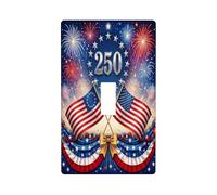 250 Anniversary Decorative 1 Gang Single Toggle Light Switch Wall Plate Cover, We The People 1776-2026 American Flag Electric Faceplate for Kitchen Living Room Bathroom Bedroom Home Decor