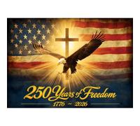 250 Anniversary USA Flag Puzzles for Adults, Patriotic Puzzle 1000 Pieces Liberty Bald Eagle Vintage, Freedom American Cross Challenge Jigsaw Puzzle