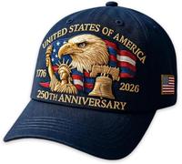 250 Anniversary USA Hat USA 250th American United States Eagle Patriotic Year Cap Merchandise Blue