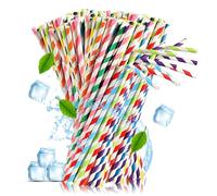 250 Bendy Straws - Flexible Paper Straws for Juices, Shakes, Smoothies - Disposable for Birthdays, Weddings & Parties