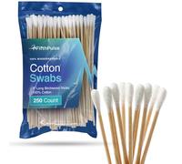 250 Biodegradable Long Cotton Swabs - 8 Inch Cotton Swabs for Ears - Long Q Tips Made From Birchwood and 100% Cotton - Lint Free