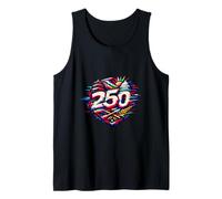 250 Commemoration American History Glitch Art Shield Tank Top