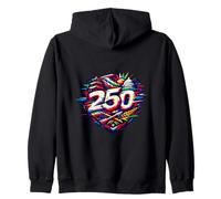 250 Commemoration American History Glitch Art Shield Zip Hoodie
