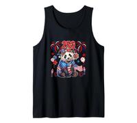 250 Costume Proud 4th July US Flag Panda Bow Tie Floral Tank Top