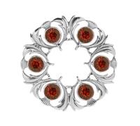 250 Dancers Thistle Plaid Brooch - Red