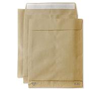 250 Extra Multi Stripe Envelopes 300 x 400 cm with Side Gussets 4 cm and Square Bottom in Recycled Havana Kraft Paper FSC 120 g Pigna Envelopes