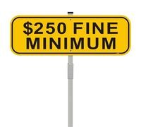 250 Fine Minimum Sign No Parking Do Not Blcok Driveway Road Private Property 18" x 6" with 28" Long Metal Stake Street Lawn Stand Aluminum Outdoor Use Yard Business Home