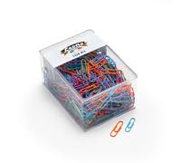 250 gr. (approx. 545 pcs) Lion Dell'Era No. 3-4 Assorted Coloured Plastic Clips - Transparent Box - Made in Italy