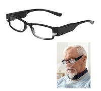 250% Magnifying Glasses with Light, LED Reading Glasses for Seniors Elderly, Hands Free Magnifier Eyeglasses for Hobbies, Reading, Close Work, Crafts, Jewellery, Repair Sewing (Replaceable Battery)