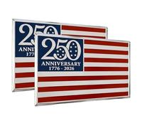 250 Metal Flag Emblem Pride On The Move Rustproof 1776-2026 Sticker