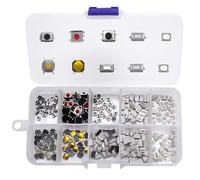 250 PCS 10 Value Tactile Push Button Switch Micro Momentary Tact Assortment Kit, for TV Audio Remote Key Cameras Computers, with Plastic Box