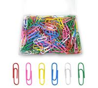 250 Pcs Coloured Paper Clips,28mm Metal Paper Clips with Plastic Box, Small Assorted Coloured Paperclips and Rustproof Paper Clip for Paperwork Office School Document Supplies Home Organization