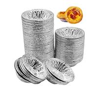 250 PCS Egg Tart Molds Circular Mini Aluminum Cake Muffin Moulds Tins Baking Bake Muffin Cupcake Tin Mold Pie Tins Pans Cake Cups Mould Makers or Home DIY Baking Supplies