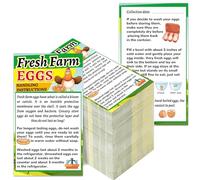 250 Pcs Fresh Farm Eggs Handling Instructions 2" x 3.5" Fresh Egg Care Card Business Cards Egg Stamps Instructions Cards for Fresh Eggs, Chicken Eggs Collection Date Care Labels for Eggs Cartons