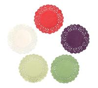 250 Pcs Mini Paper Doilies, 4 Inch Round Coloured Paper doilies Assorted Colours for crafts, Tables, Wedding Party and Tableware Decoration (Mixed Colour)