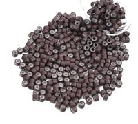 250 Pcs Nano Beads Hair Extensions, Silicone Lined Micro Beads for Nano Tip Hair Extensions (Brown)