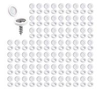 250 pcs Screw Cover Caps,Plastic Hinged Screw Covers, 0.34 Inch Plastic Caps for Screws,Universal Size 4-6mm,Suitable in Homes, Schools, Courtyards, Shops, Offices and Other Places（White）