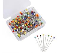 250 Pcs Sewing Pins - 38 mm Long Thick Quilting Pins, Glass Head Dressmaking Tools, Glass Ball Dress Making Needles with Storage Box for Sewing, Dressmaking, Crafts (Multicolor)