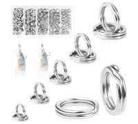 250 Pcs Stainless Steel Split Rings (5 Sizes) for Fishing Tackle, Double Ring Connector for Jigging Hooks and Lures