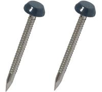 250 Pcs Upvc Panel Pins 40mm Poly Top Pins Nails Plastic Headed Fascia Fixings Roofing Nails Grey