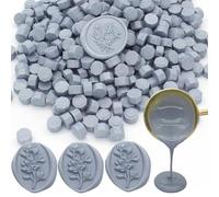 250 Pcs Wax Seal Beads, Andotopee Premium Sealing Wax Beads for Stamp Seals, Octagon Wax Pellets Refill Pack for Wax Seal Kit, Wedding Invitation Decor, Envelope Seal, DIY Crafts (Dusty Blue)