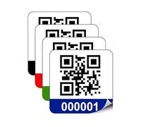 250 Personalised Custom QR Code Asset Inventory Labels - 35mm x 35mm Permanent Synthetic PP Labels - Simply Choose a Colour and Identify Numbers Required (P/NO. CQRAL14)