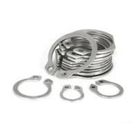 250-Piece Set M6-M15 C-Type External Circlip (E-Clip Snap for Ring) for Shafts, Bearings & Machinery - 304 Stainless Steel, for A2-70 Grade, Silver Finish