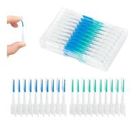 250 Pieces Dual-Use Interdental Brushes, Soft Silicone Tooth Floss Picks, Disposable Floss Sticks Dental Dental Toothpicks for Braces Oral Cleaning (120pcs Blue+130pcs Green)