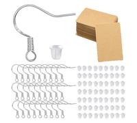 250 Pieces Hypoallergenic Crochet Boucle, Crochets Oreille Argent Sterling, Fabrication de Boucles Doreilles Bricolage, Crochet De Boucle D'oreille, pour la Fabrication de Bijoux Faits à la Main