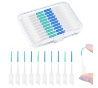 250 Pieces Interdental Brushes, Soft Tooth Floss Picks Floss Brushes Dental Ssticks Human, Dual-Use Portable Tooth Picks Dental Brushes Cleaning Tool for Braces Oral Cleaning(Blue, Green)
