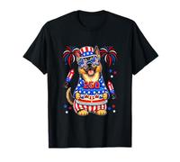 250 Proud 4th July German Shepherd Sunglasses Birthday Cake T-Shirt