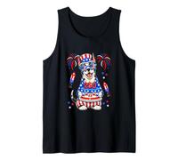 250 Proud 4th July US Flag Great Dane Sunglasses Bday Cake Tank Top